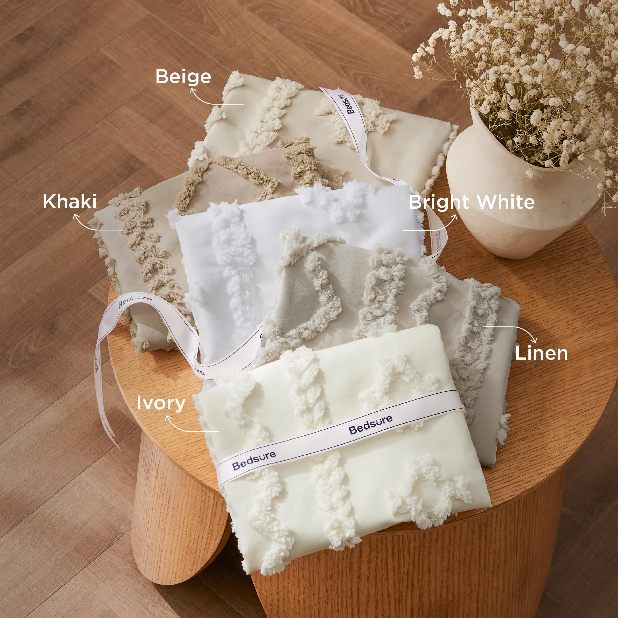 Bedsure taies assorties et bordures raffinées offrant un rendu soigné
