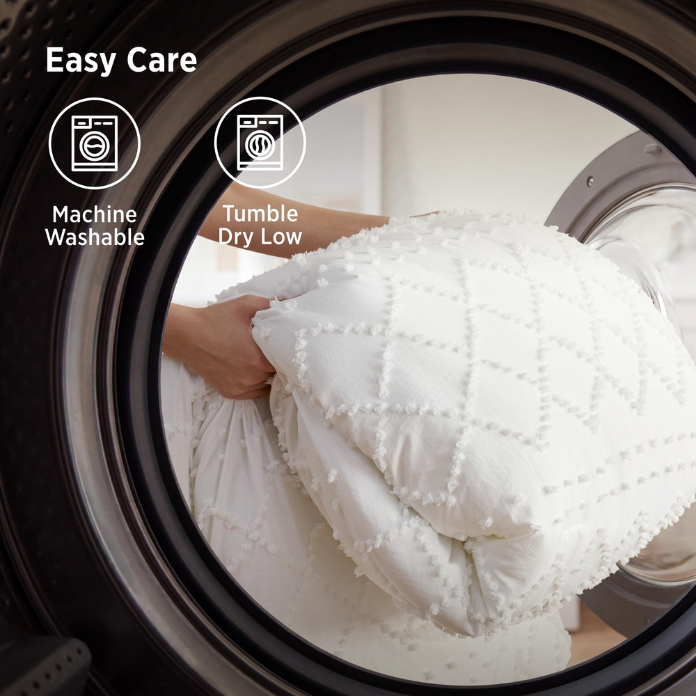 Bedsure étiquette OEKO‑TEX et informations de garnissage montrant sécurité et qualité