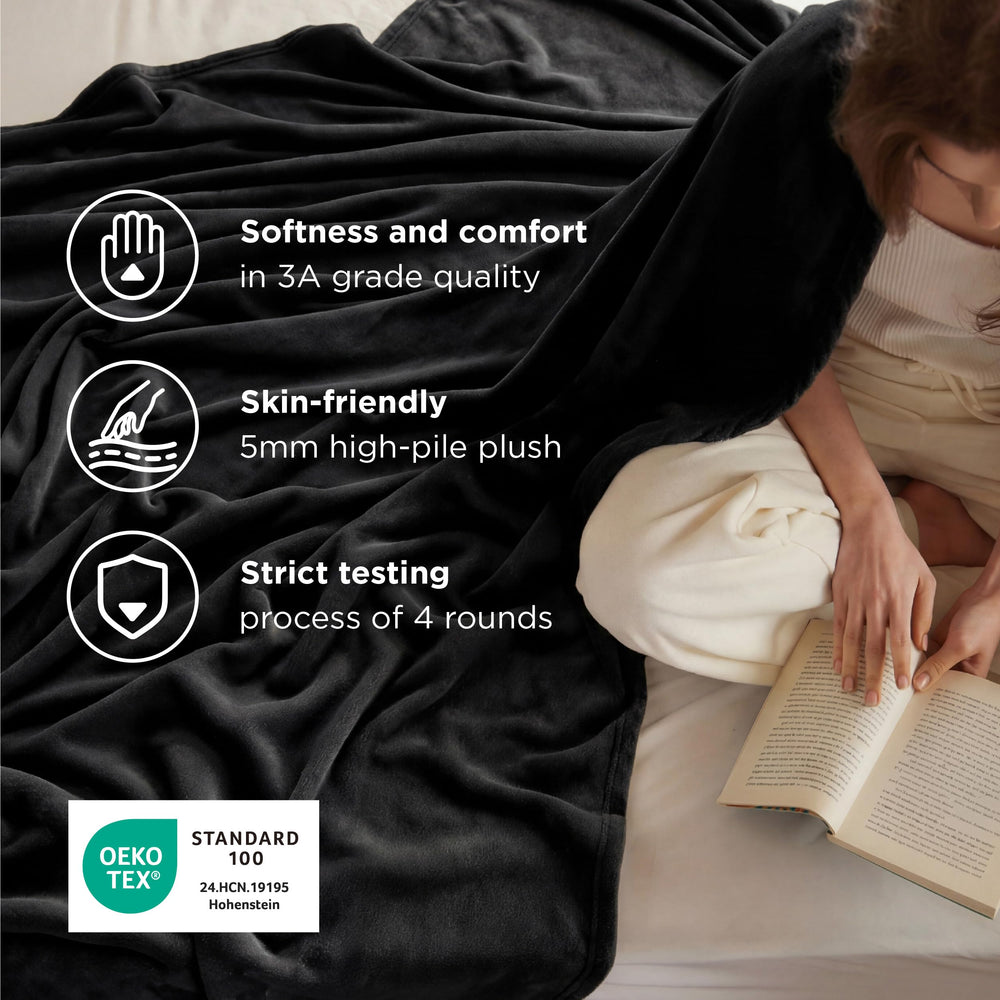 Bedsure détail des coutures renforcées offrant durabilité et résistance au lavage