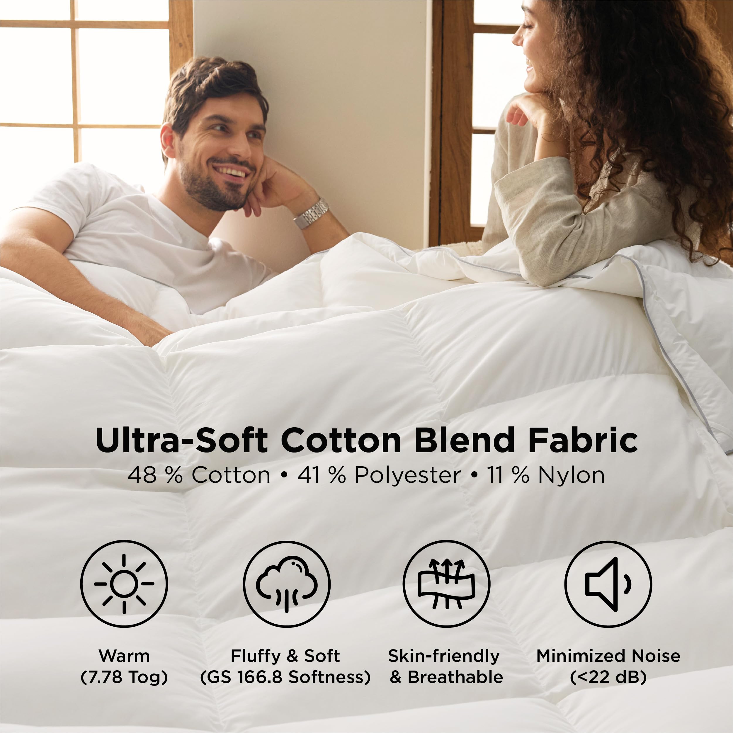 Bedsure focus sur les 8 boucles d'attache assurant fixation stable