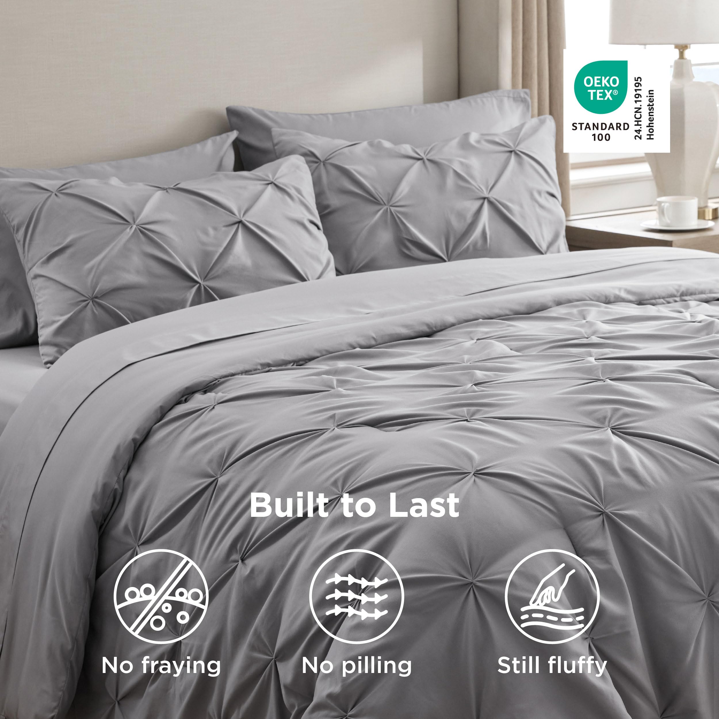 Bedsure coin de lit zoom sur couture renforcée, durabilité accrue