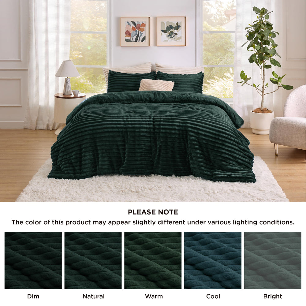 Bedsure coin de la couette montrant la retombée — aspect élégant au bord du lit