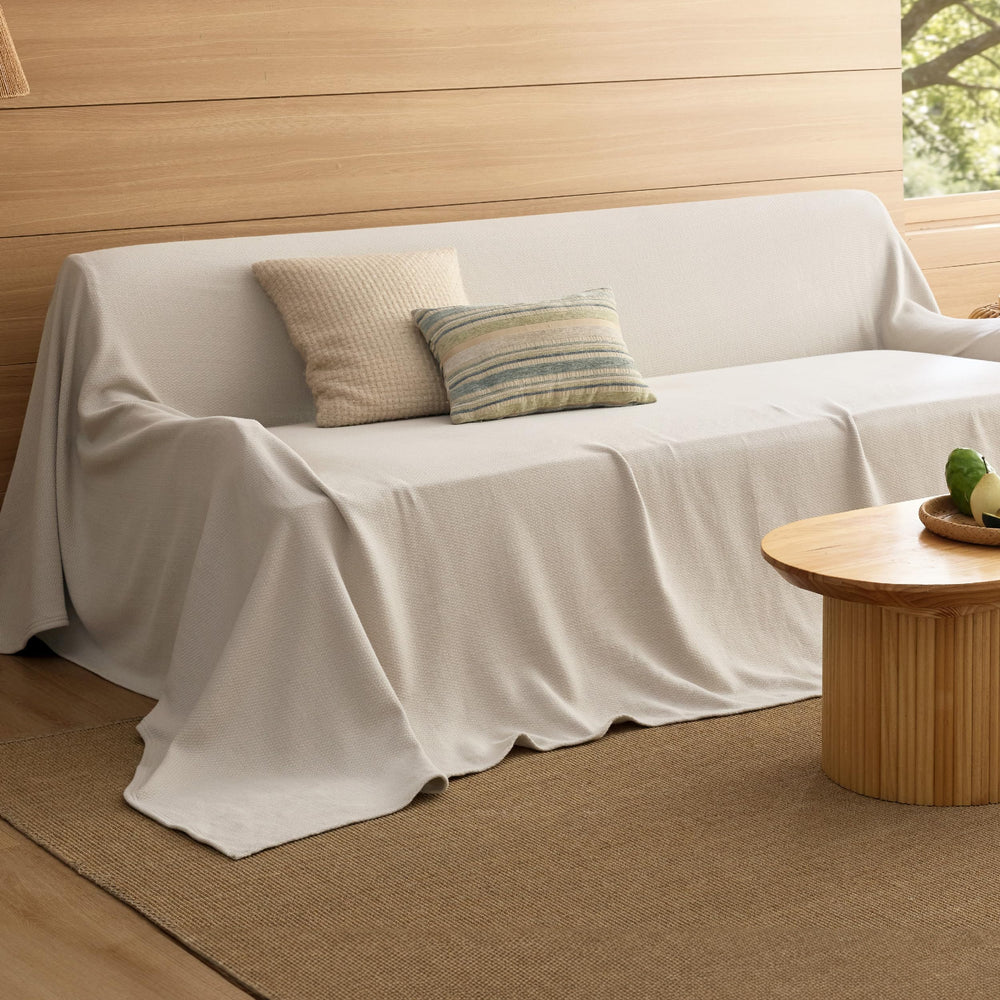 Bedsure coin retroussé révélant tissage chevrons précis