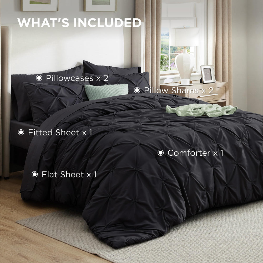 Bedsure comparaison de9chelle montrant la taille King sur un lit standard pour repe8re