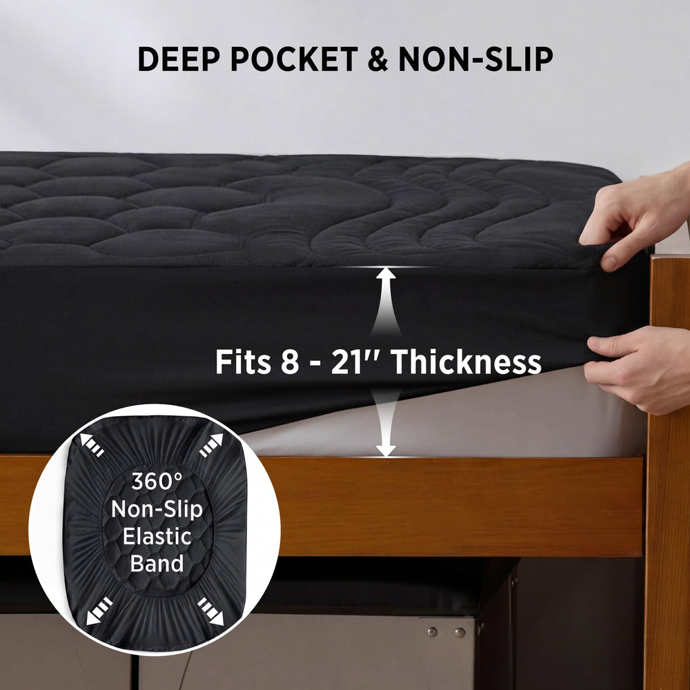 Bedsure comparaison montrant adaptation à matelas épais et 21"