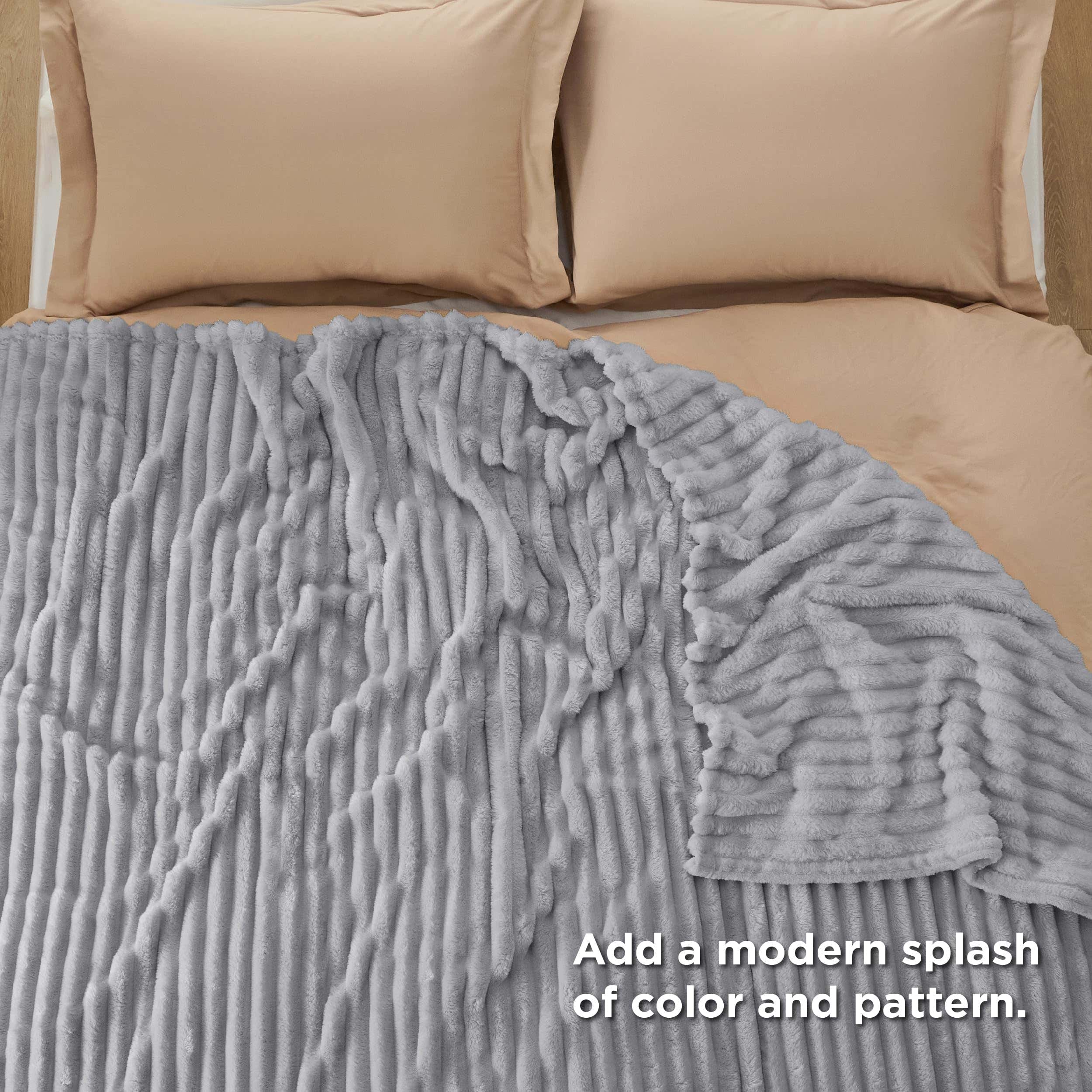Bedsure plaid affiché à l'échelle 90x90 pour visualiser dimensions