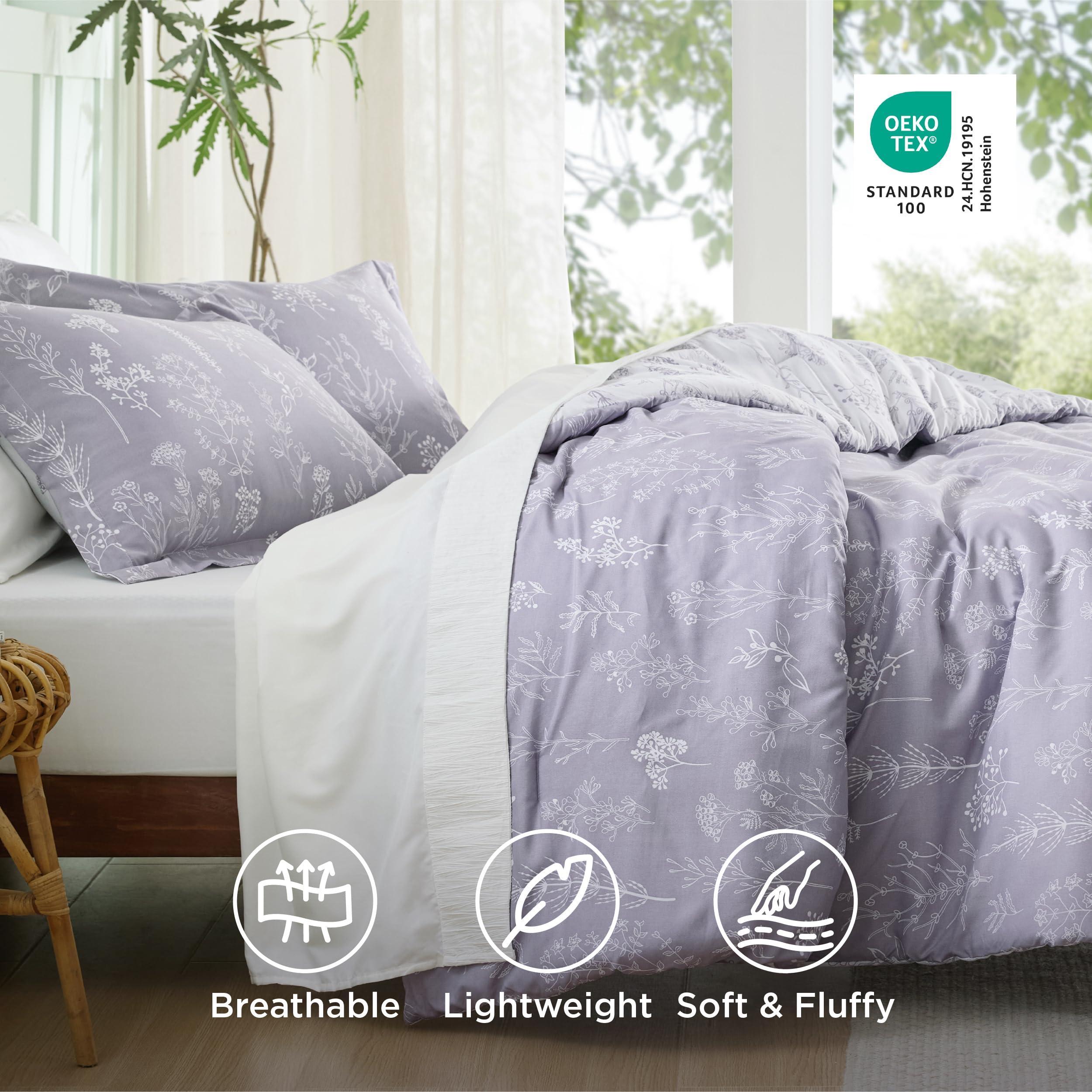 Bedsure comparaison taille Full montrant échelle et ajustement sur lit