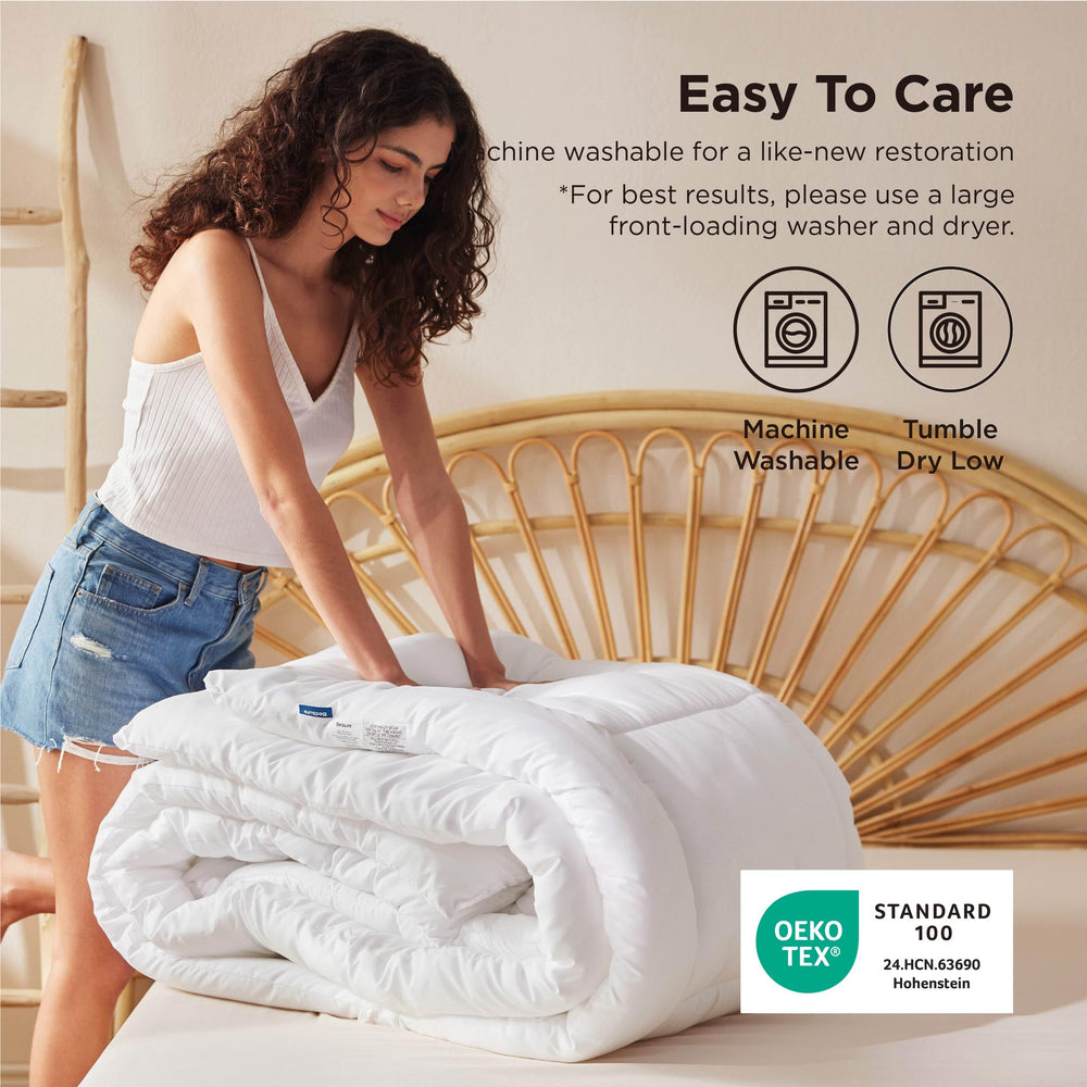 Bedsure comparaison taille king illustrant retombé généreux