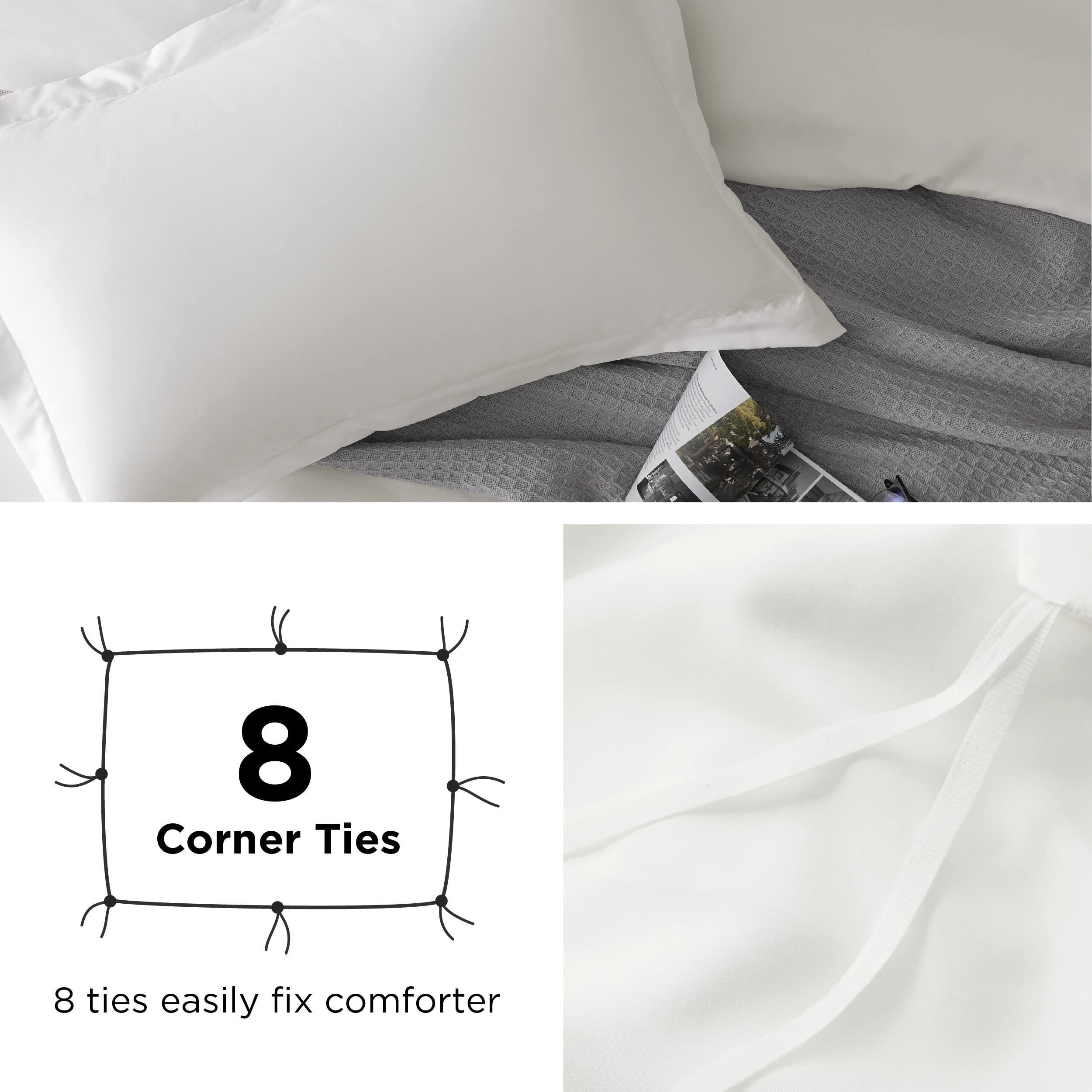Bedsure comparaison taille montrant housse Twin/Twin XL adaptée à différents matelas