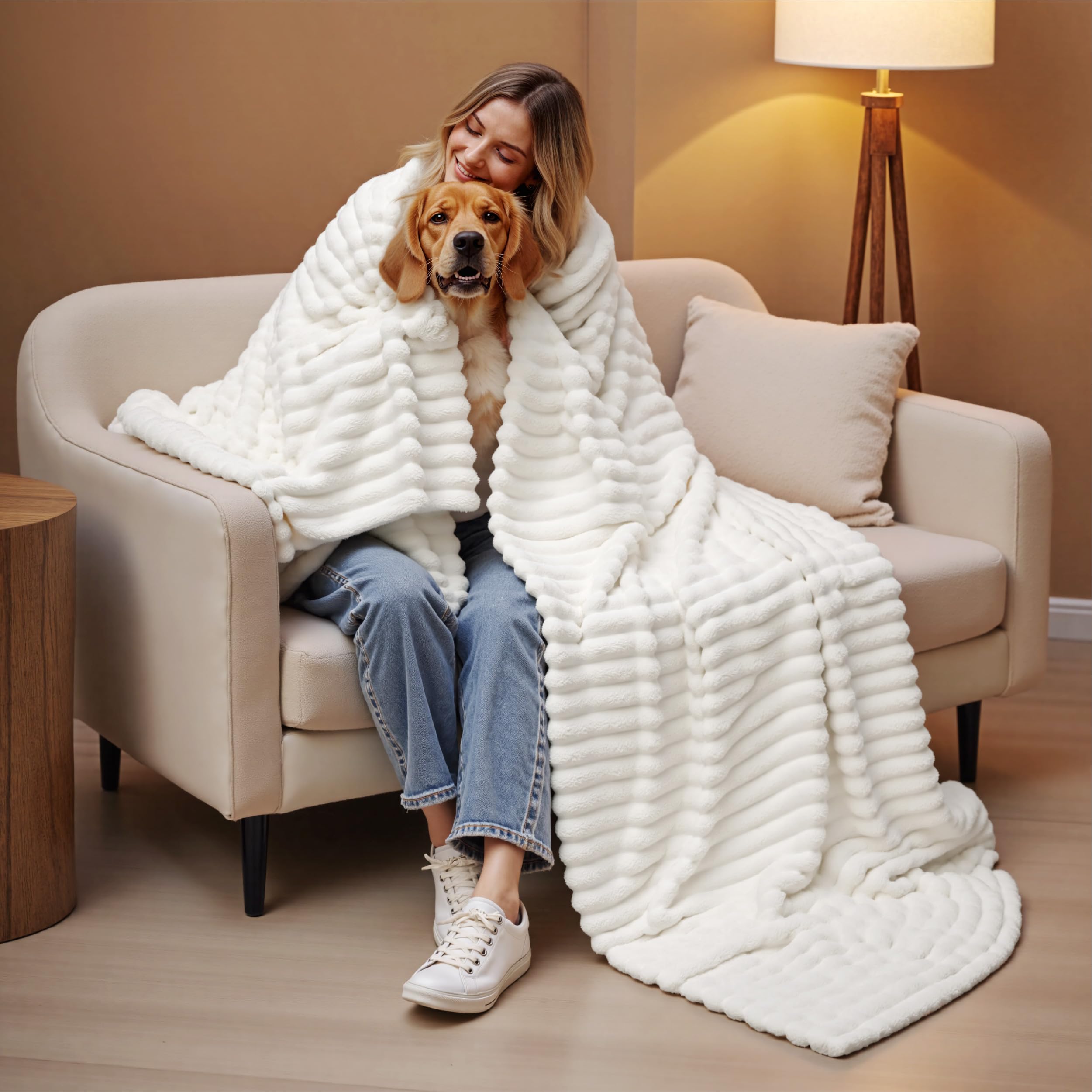 Bedsure comparaison taille avec personne montrant ampleur et protection