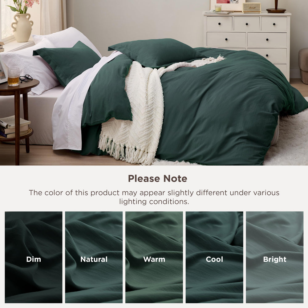 Bedsure housse queen posée sur matelas illustrant l'échelle et l'ajustement