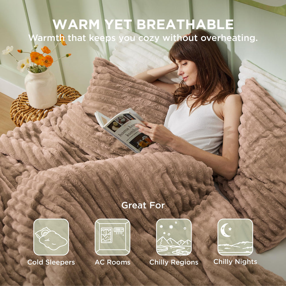 Bedsure comparaison taille illustrant couverture plus large pratique