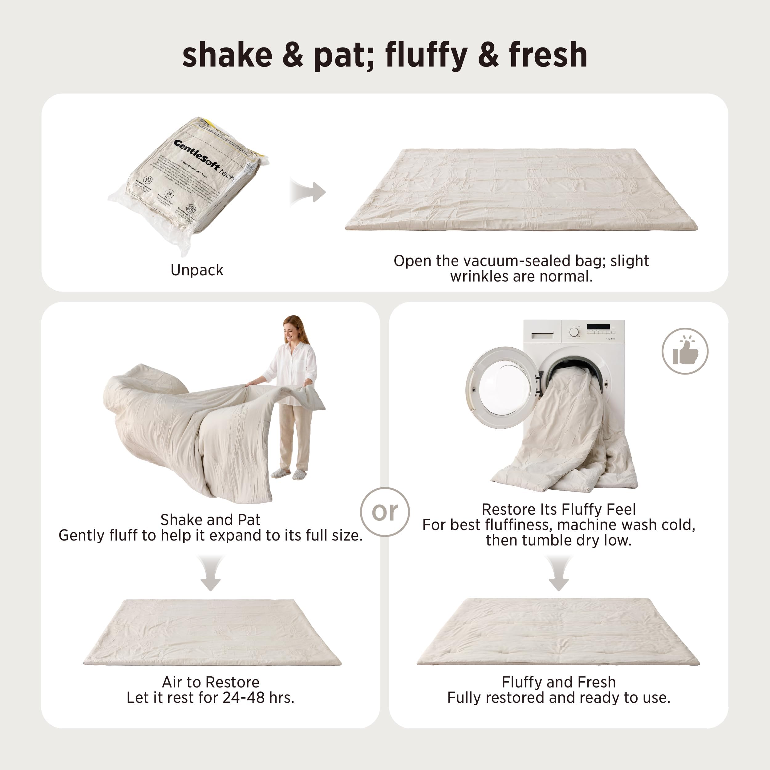 Bedsure comparaison taille queen montrant couverture complète