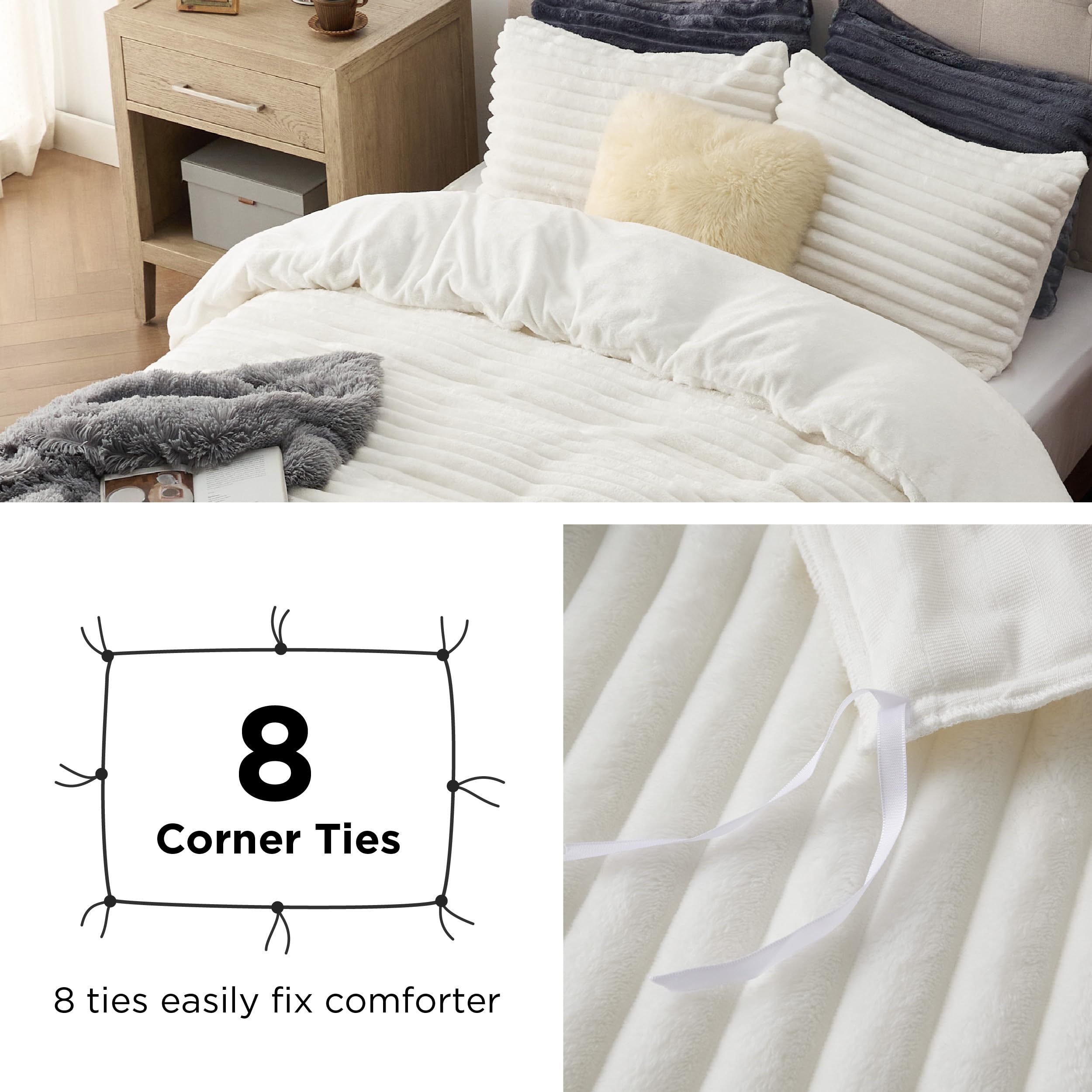 Bedsure comparaison taille queen montrant compatibilité avec insert standard