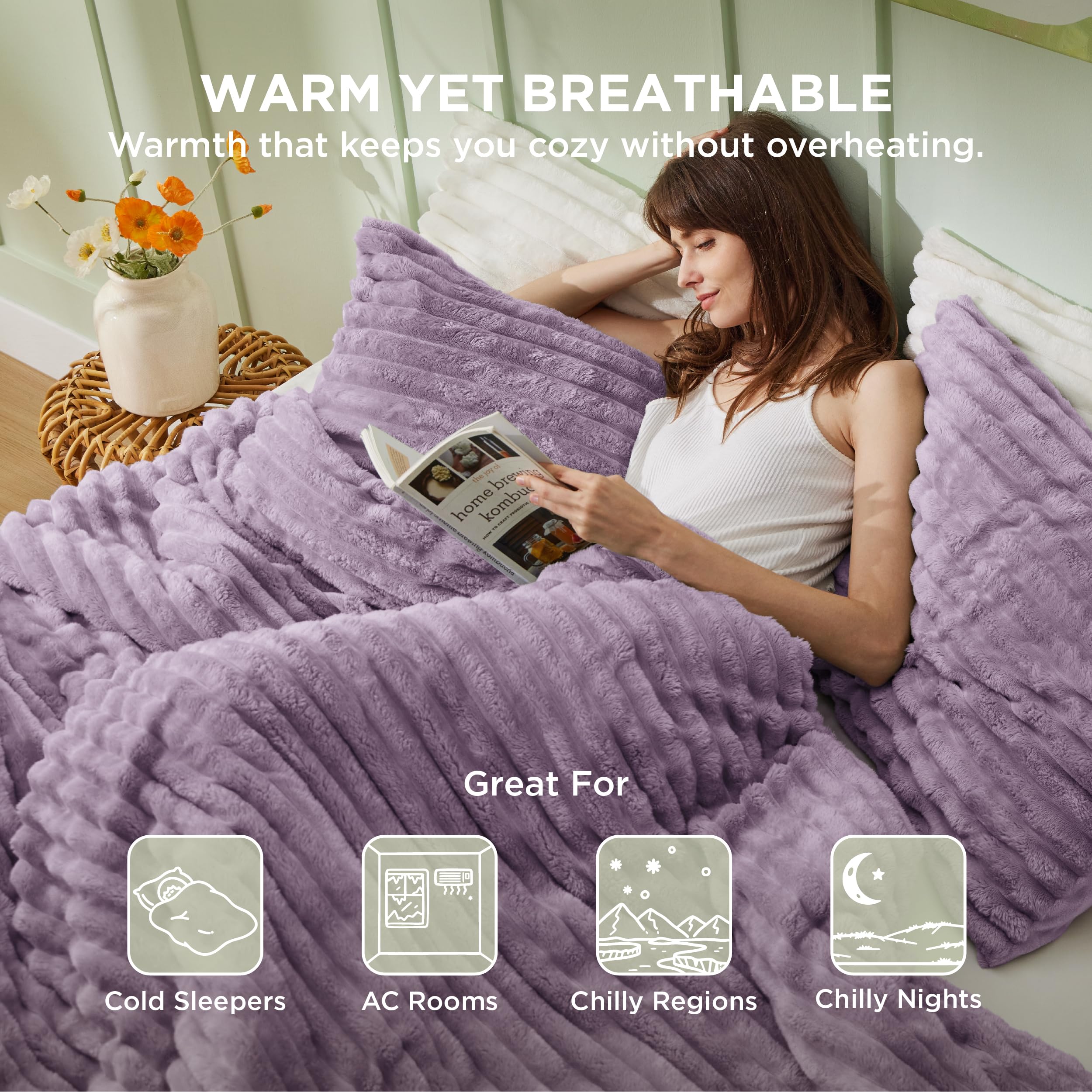 Bedsure comparaison taille montrant la largeur queen pour meilleure couverture