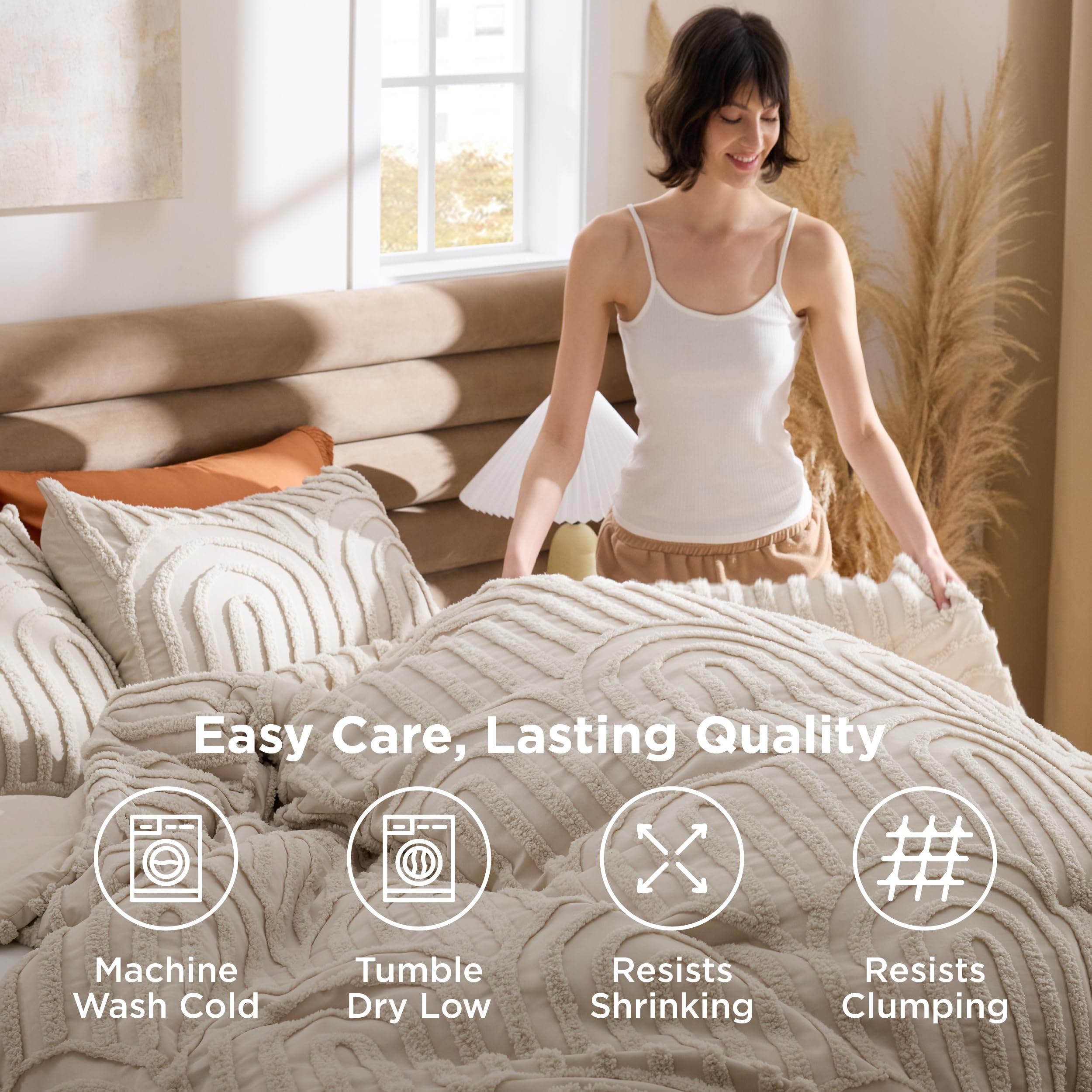 Bedsure couette sur lit avec comparaison d'échelle pour vision du tombé