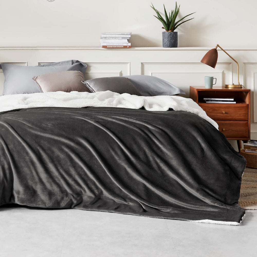 Bedsure envers sherpa épais, chaleur moelleuse idéale pour nuits froides