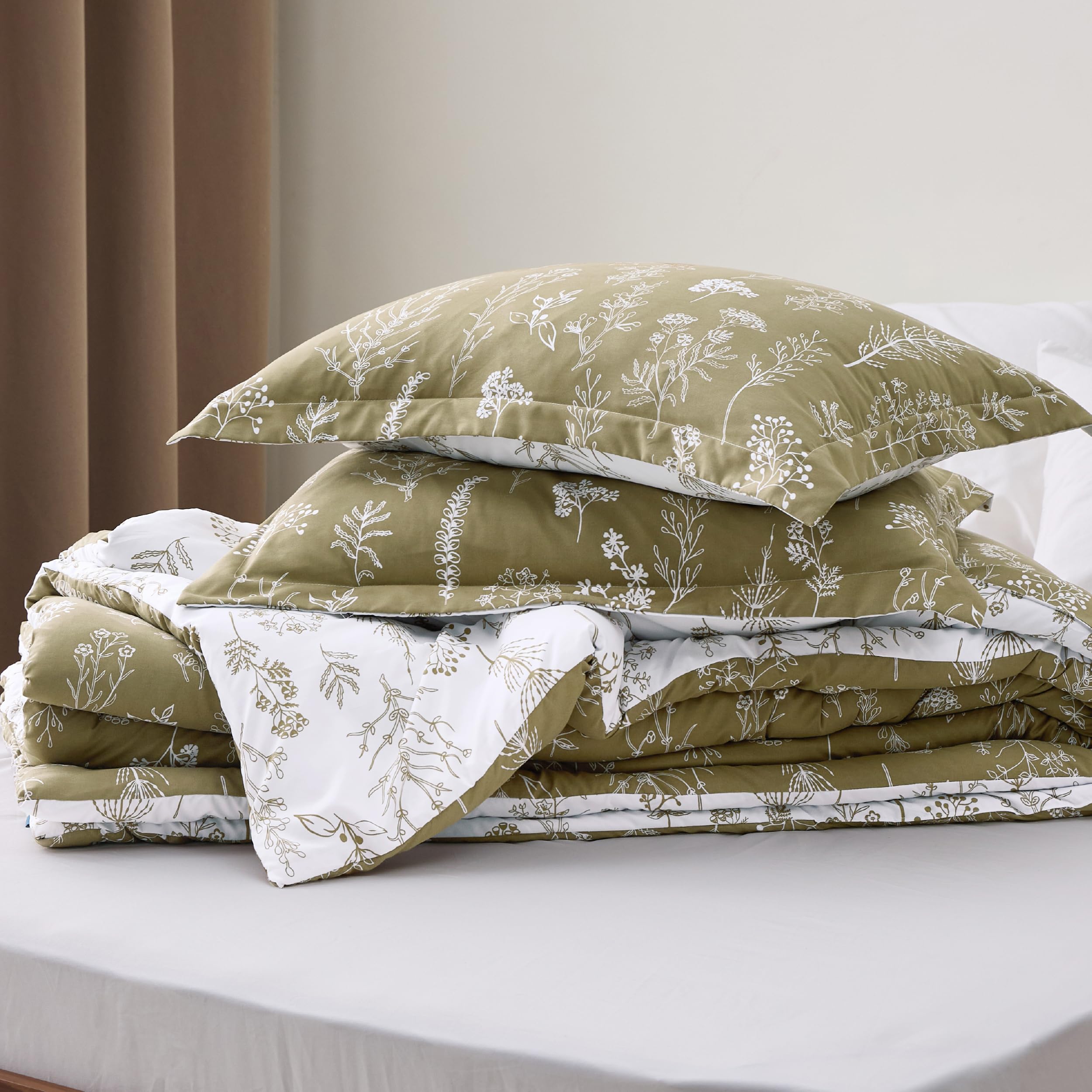 Bedsure face olive réversible montrant polyvalence de style