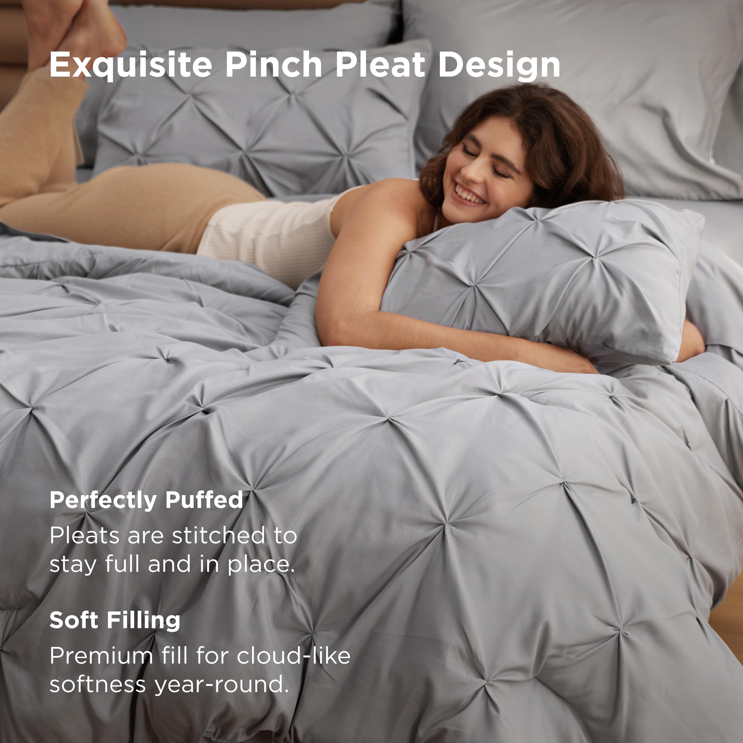 Bedsure couette gros plan sur la texture microfibre, douceur visible