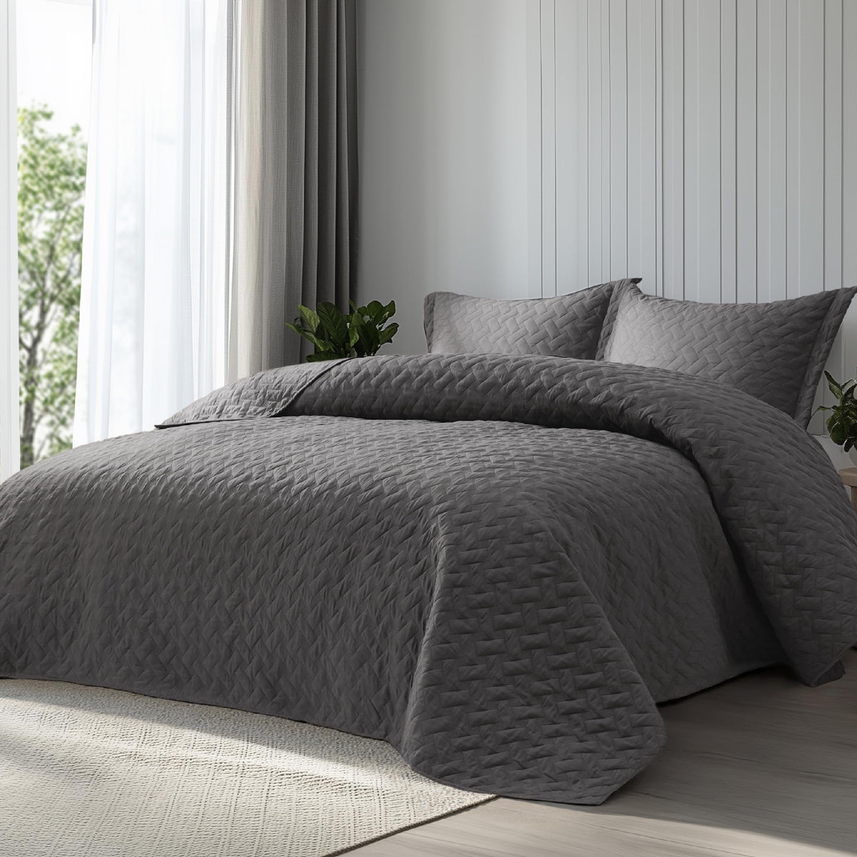 Bedsure couette queen vue frontale apportant élégance et confort
