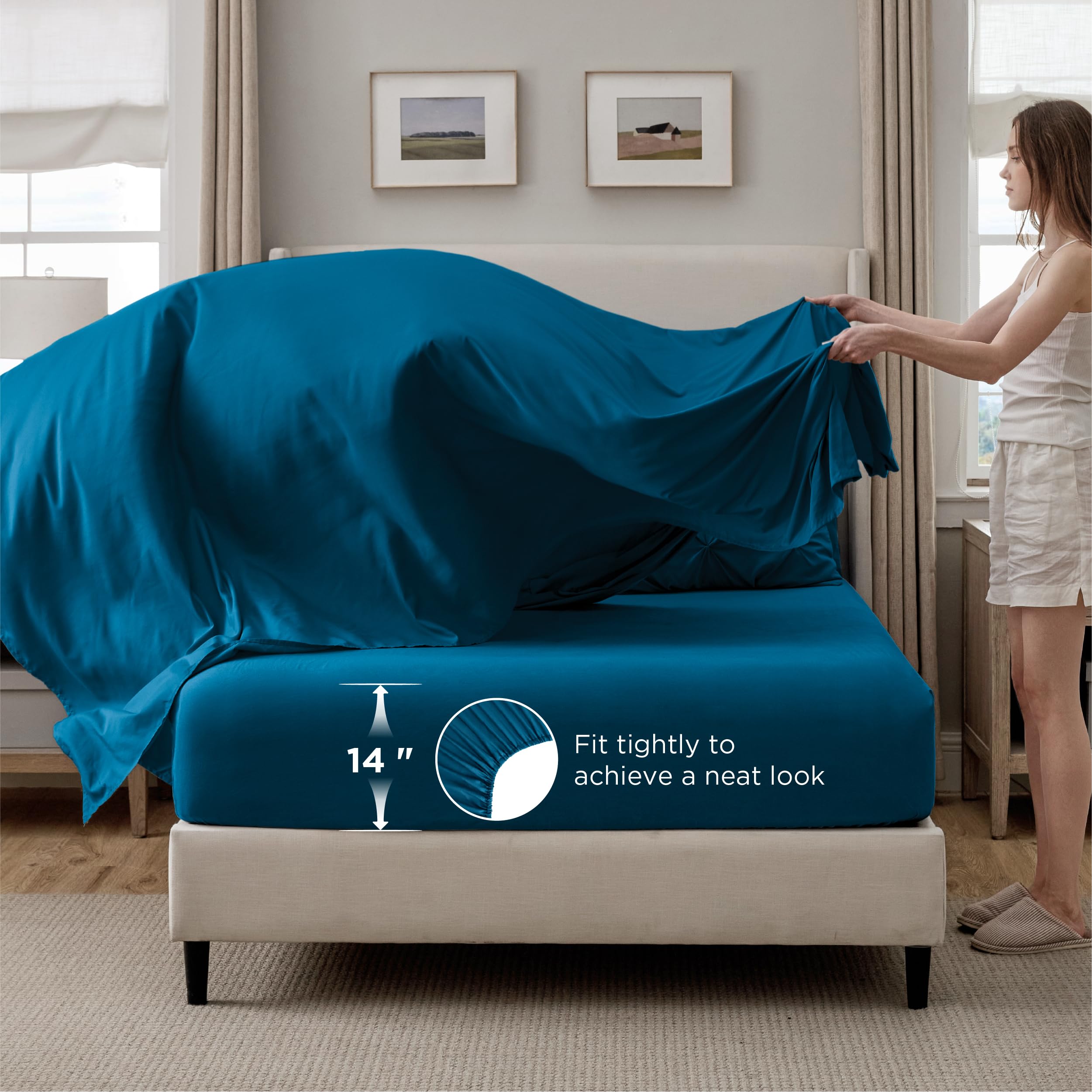 Bedsure parure en situation sur lit illustrant enveloppement et chaleur