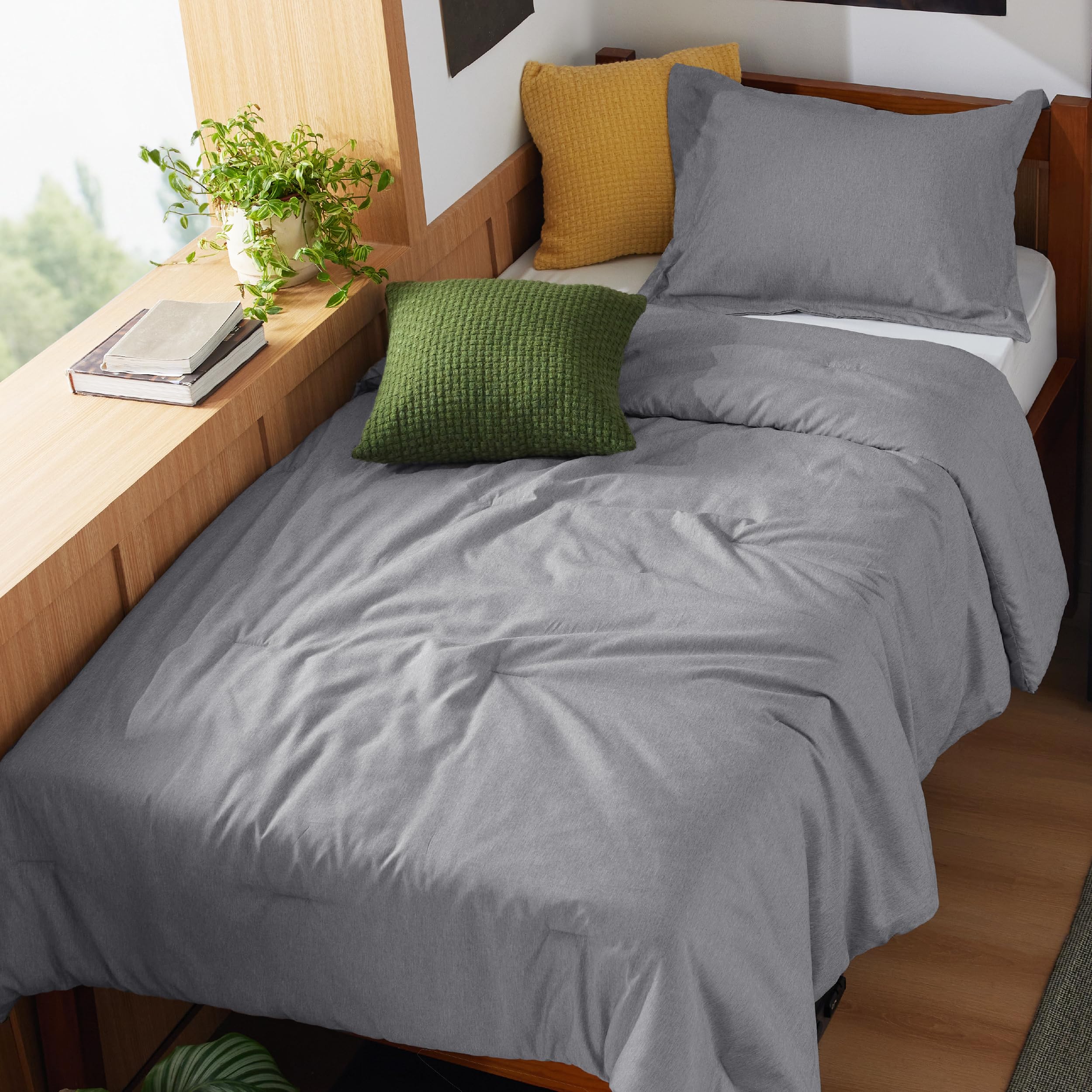 Bedsure vue avant de la couette gris montrant confort et style