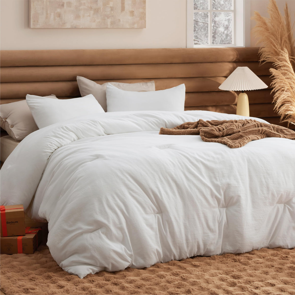 Bedsure couette king face avant montrant douceur et finition élégante