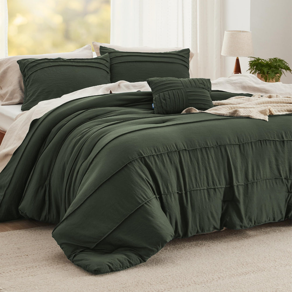 Bedsure couette face avant olive green, style boho apportant élégance