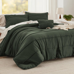 Bedsure couette face avant olive green, style boho apportant élégance