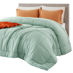 Bedsure couette face avant queen sage affichant drapé soyeux et confort