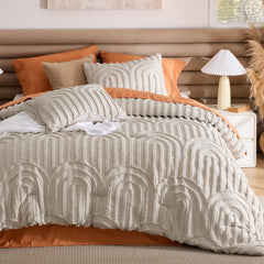 Bedsure couette beige vue de face apportant élégance et couverture généreuse