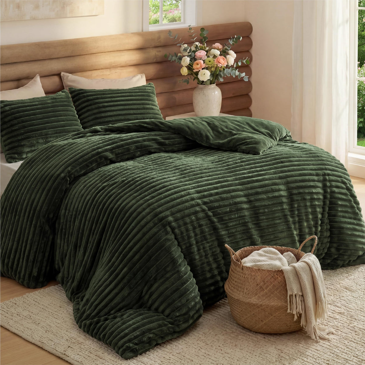 Bedsure couette face avant olive vert offrant confort visuel et chaleur