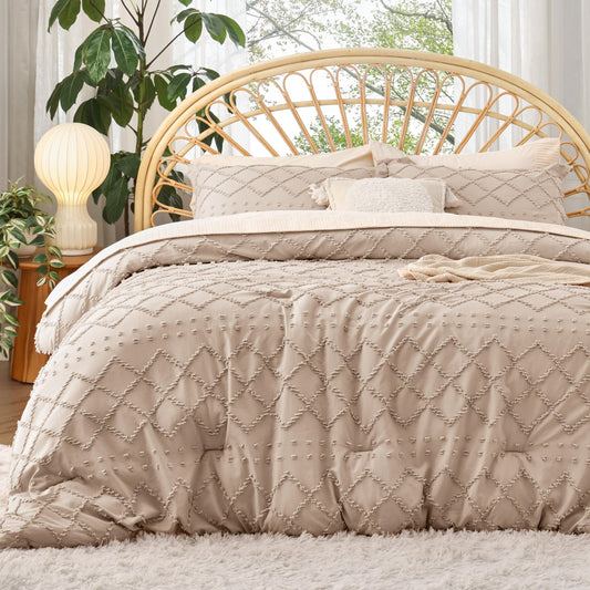 Bedsure couette face avant montrant design warm tan et confort