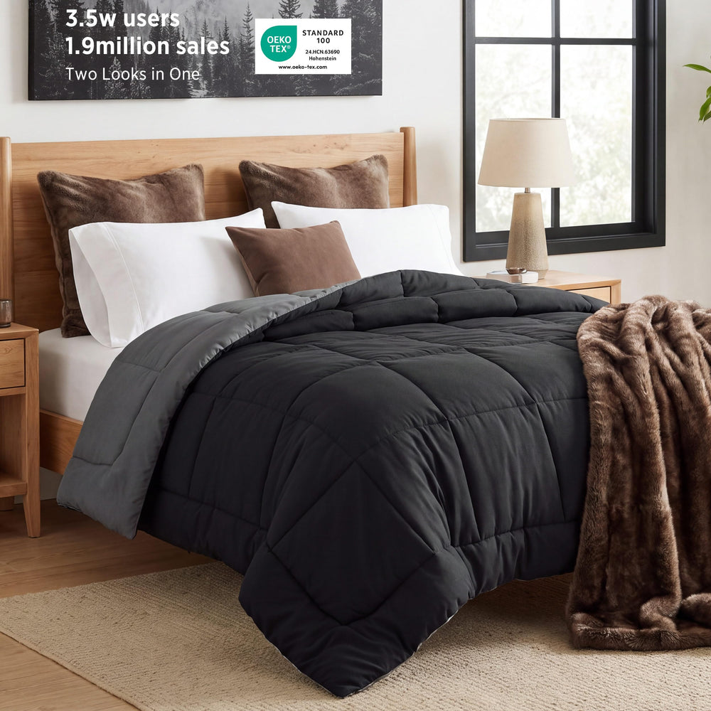 Bedsure couette vue entière sur lit queen offrant un confort moelleux