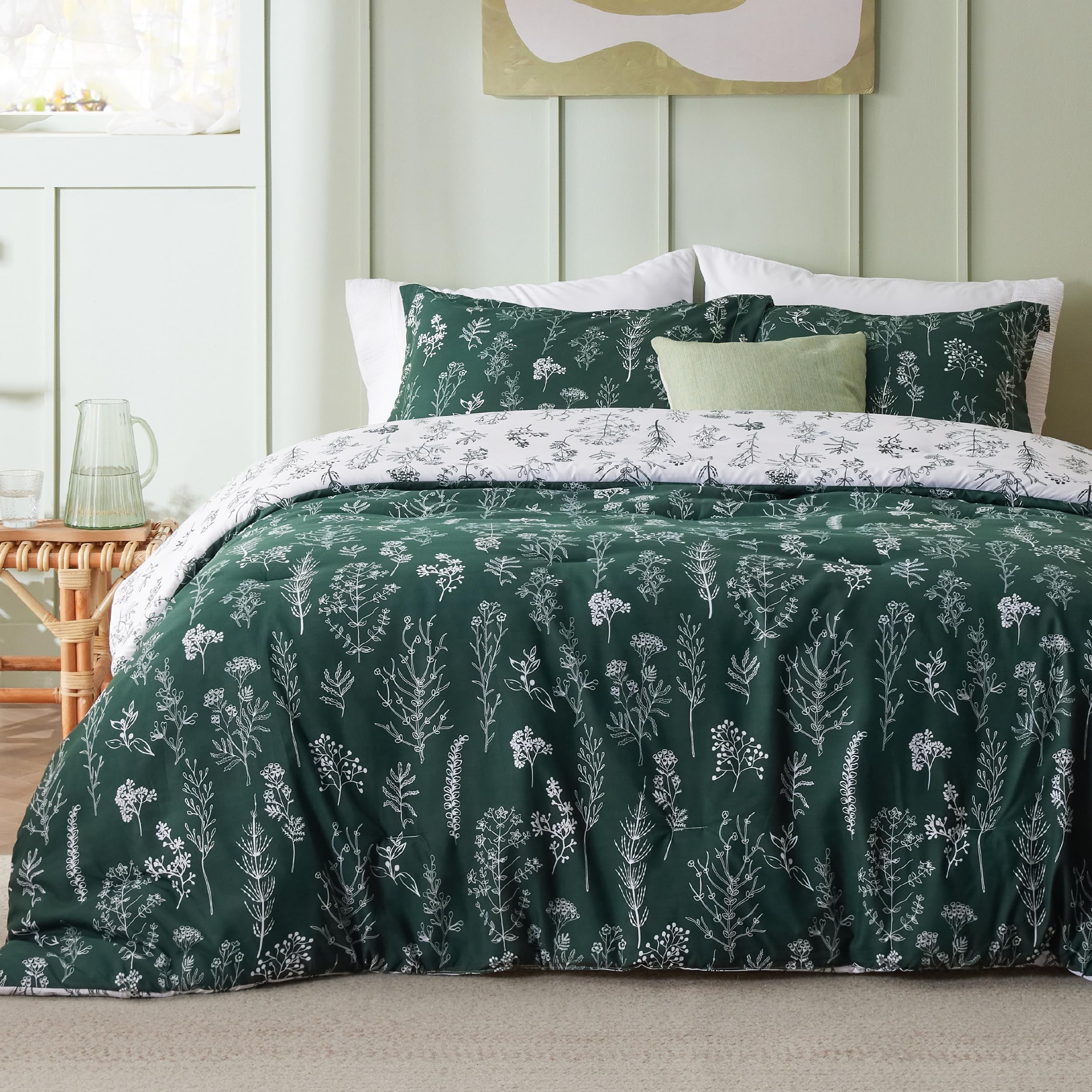 Bedsure couette face florale montrant motif et ambiance décorative