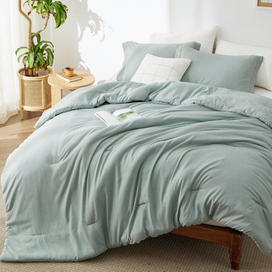 Bedsure couette menthe face avant montrant design chiné et confort
