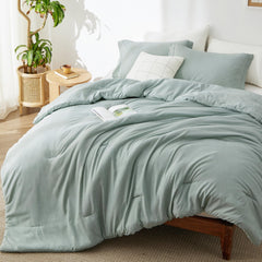 Bedsure couette menthe face avant montrant design chiné et confort