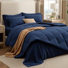 Bedsure couette face visible bleu marine présentant finition élégante et confort