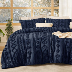 Bedsure couette face navy montrant style bohème et confort visuel