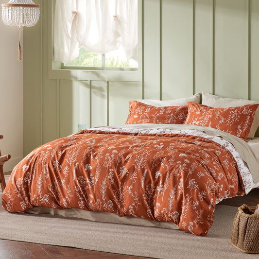 Bedsure couette face terracotta révélant couleur chaude et harmonisation déco facile