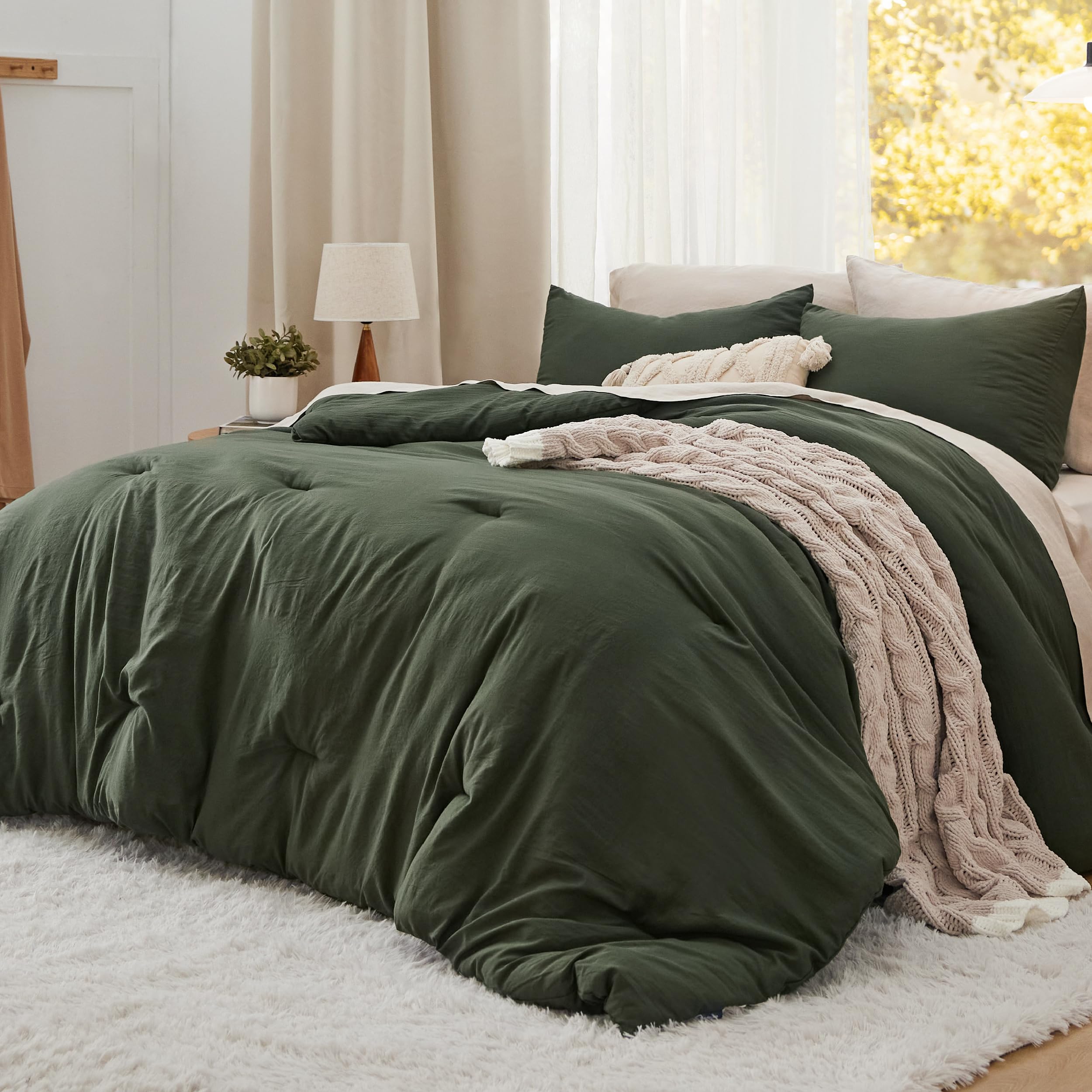 Bedsure gros plan texture pré-lavée apportant douceur immédiate