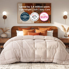 Bedsure couette face avant montrant la couleur beige et un look confortable