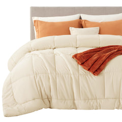 Bedsure couette face avant montrant style crème et finition pour confort visuel