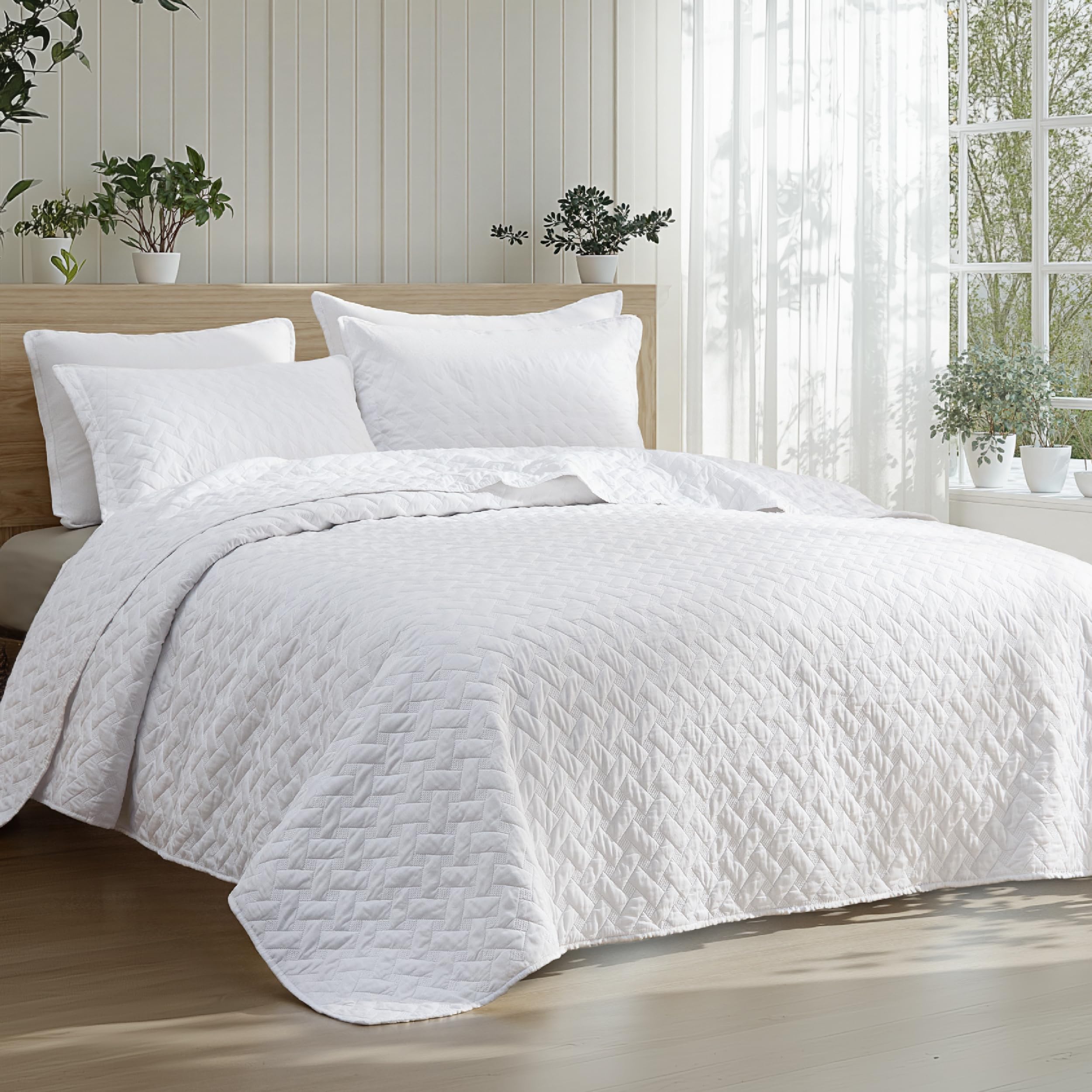Bedsure couette king face avant montrant tombé élégant