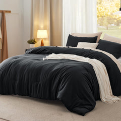 Bedsure couette king face avant noir, aspect élégant et confortable