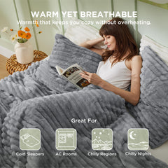 Bedsure couette sur lit en situation illustrant chaleur et design neutre