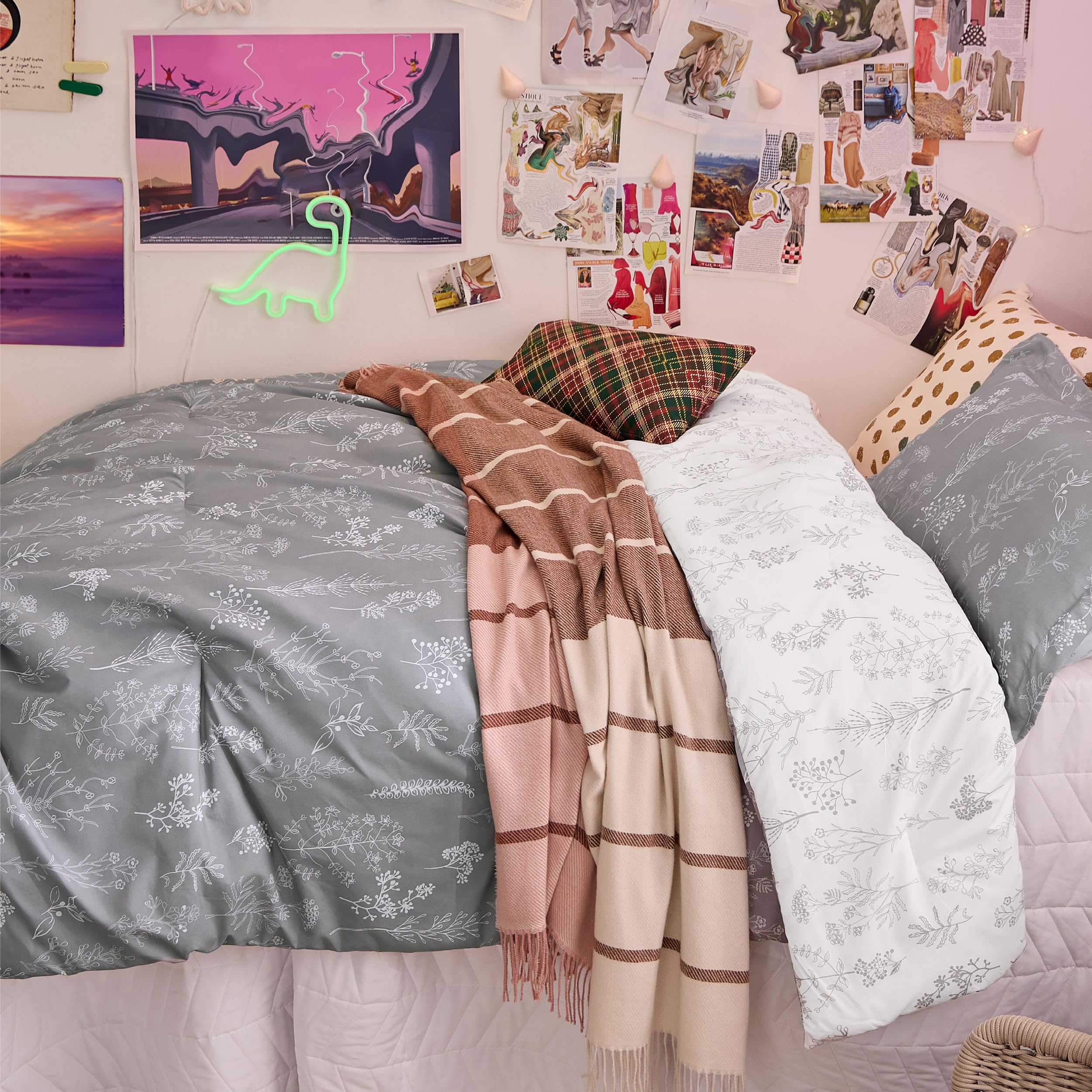 Bedsure couette installée dans une chambre illustrant un look cottagecore confortable
