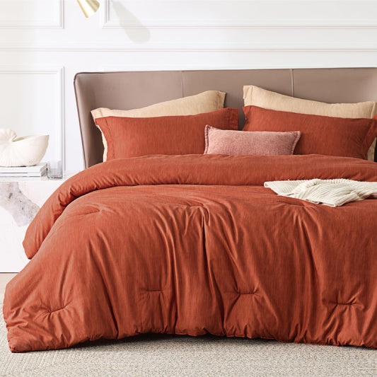 Bedsure couette orange face avant montrant confort et style