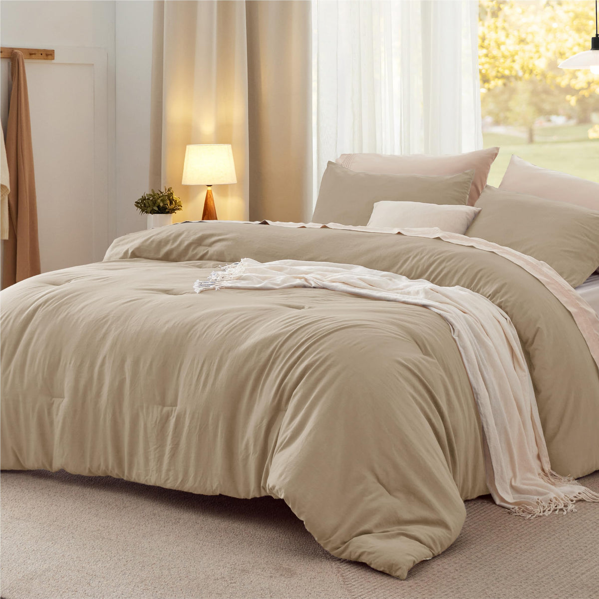 Bedsure couette oversized face avant montrant tombé généreux et confort
