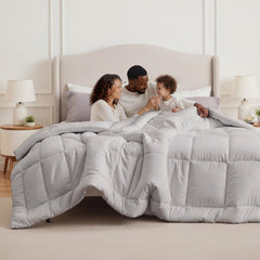 Bedsure couette oversized king face avant montrant tombé généreux